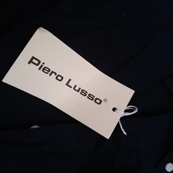 Piero Lusso Men's Navy Button Down - L - NWT - Picture 7 of 11